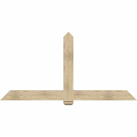 Ekena Millwork Eugene Rough Sawn Timber Gable Bracket, Douglas Fir, 84"W x 42"H x 4"D x 6"F, 12/12 Pitch GBW084X42X0406EUG00RDF